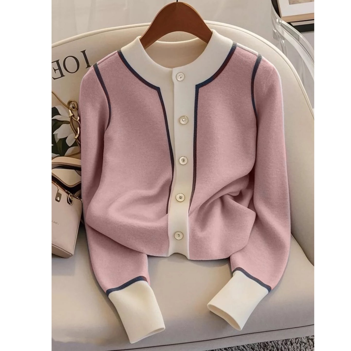 Cold Series Short Fashionable Long Sleeve Sweater Coat for Women