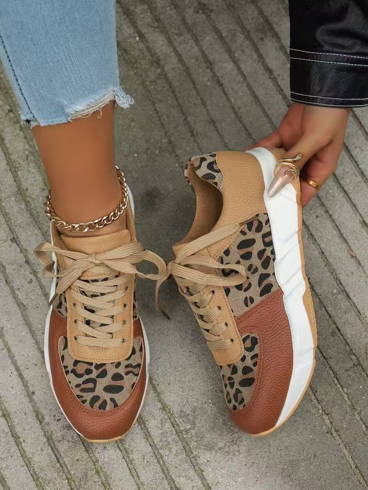 Women's Thick-Soled Camouflage Lace-Up Casual Sneakers