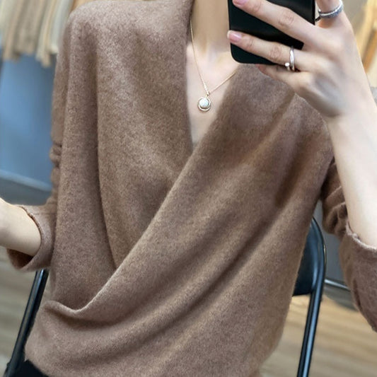 Pure Wool V-Neck Sweater for Women