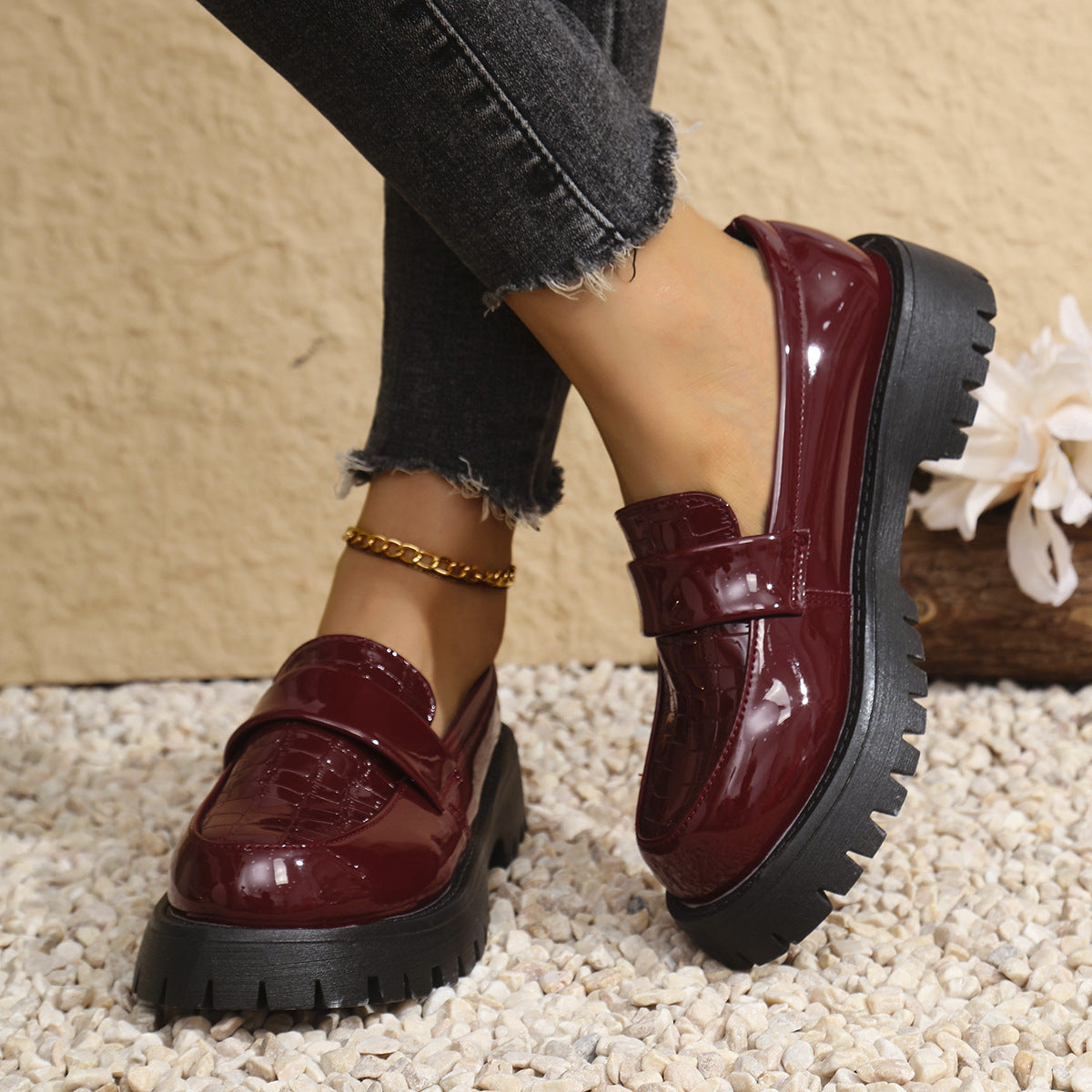 Plus Size Women's British-Style Vintage Leather Shoes