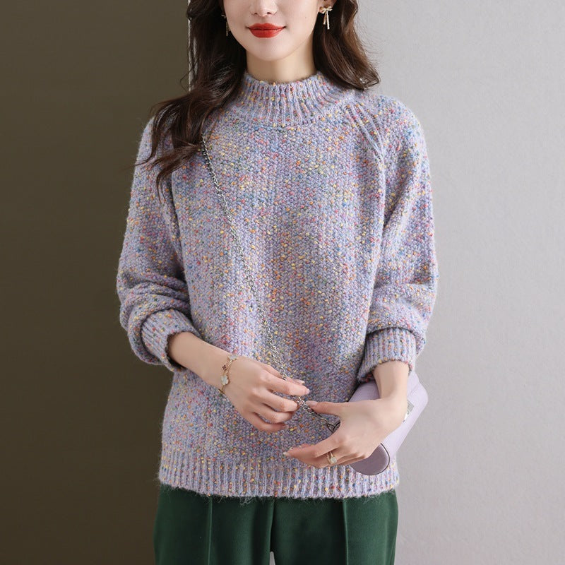 Women's Colorful Yarn Knitted Sweater