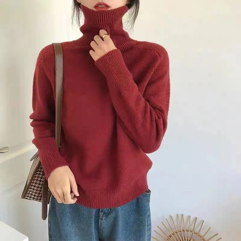 Women's Loose and Simple Solid Color Pullover Sweater