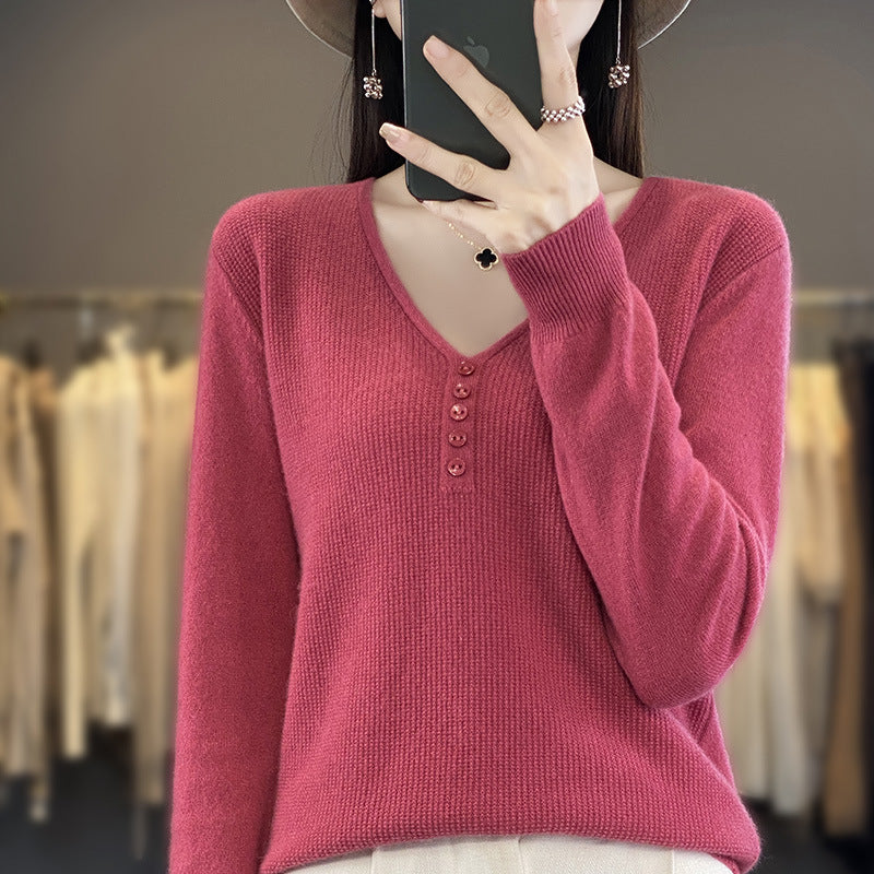 Women's Long Sleeve Sweater Top with Tie Detail