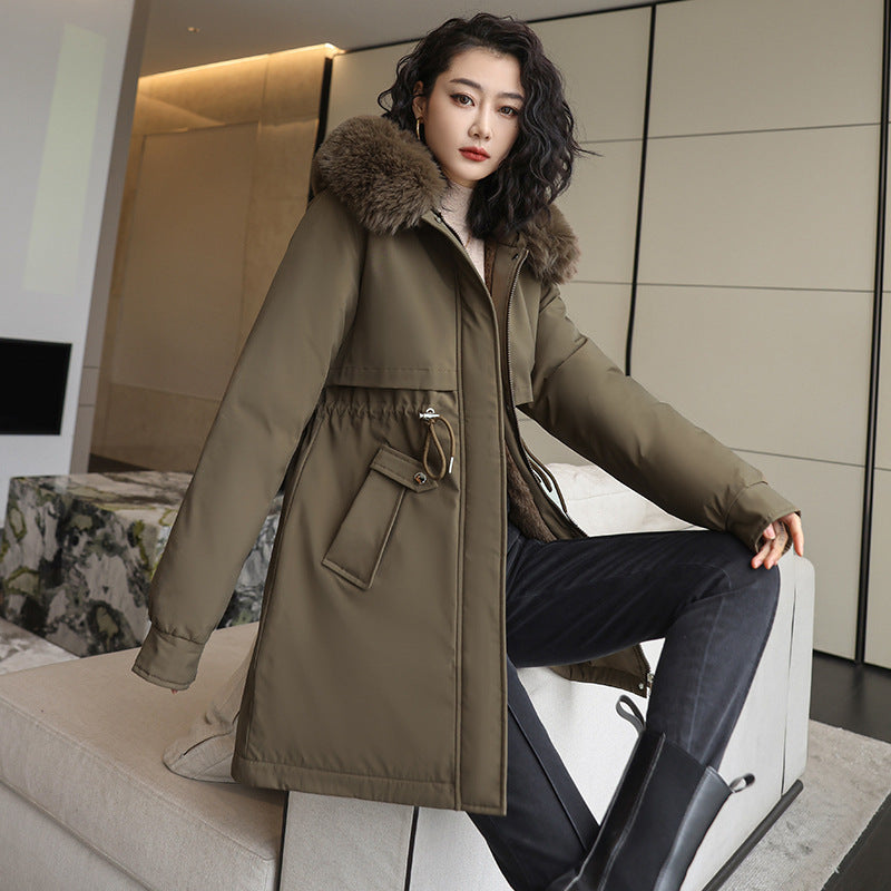 Korean-Style Slim Waist Down Coat