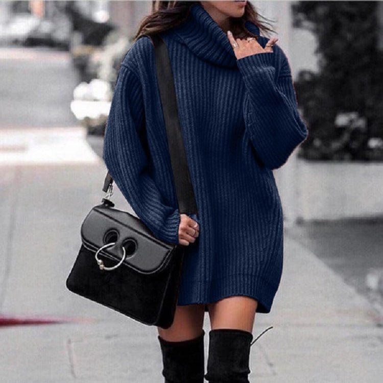 Fashionable Women's Knitted Sweater Dress