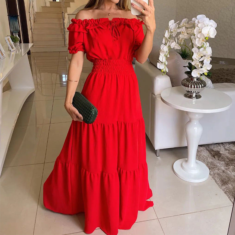 Women's Elastic Off-shoulder Long Dress