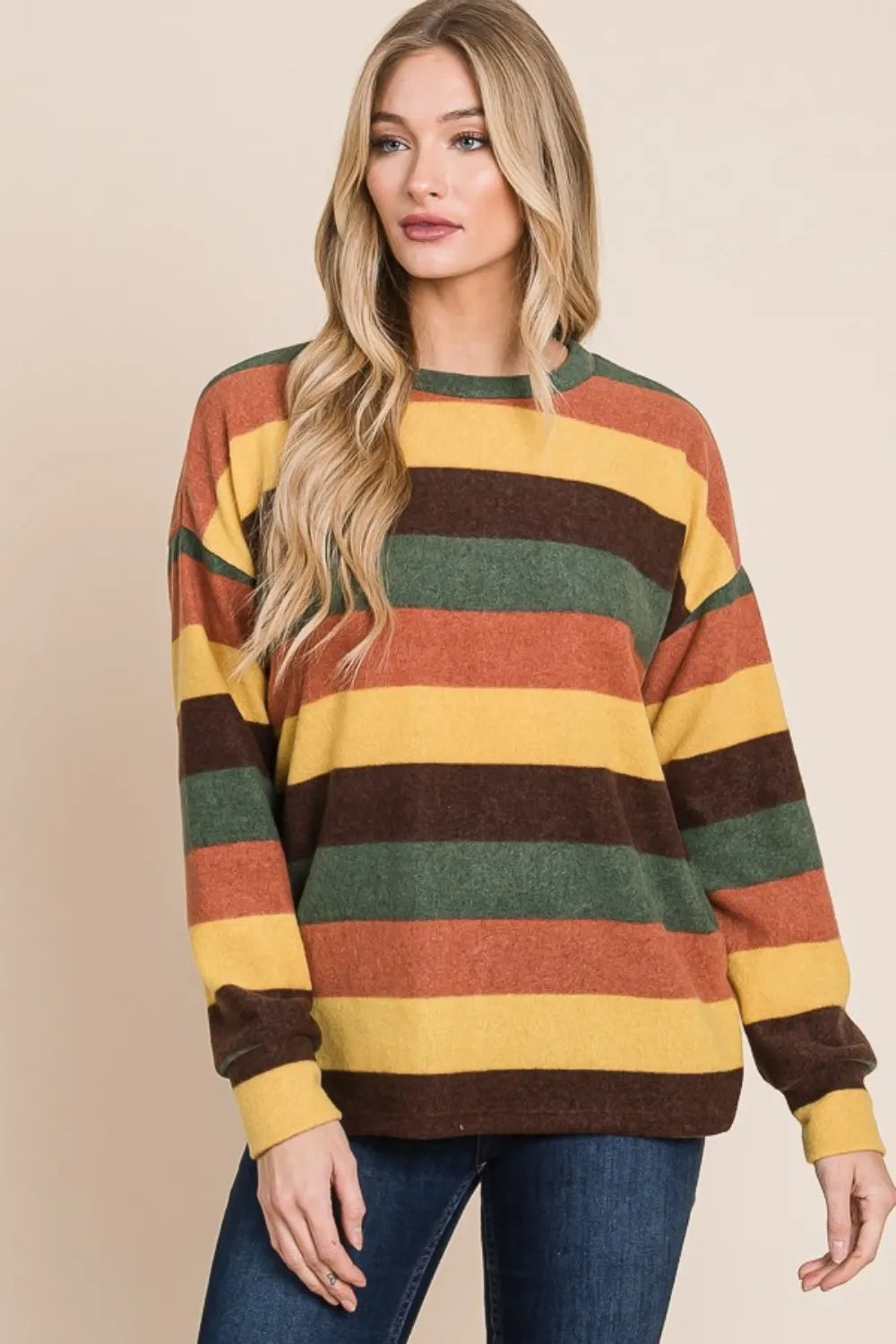 Multi-Color Striped Knit Top for Women