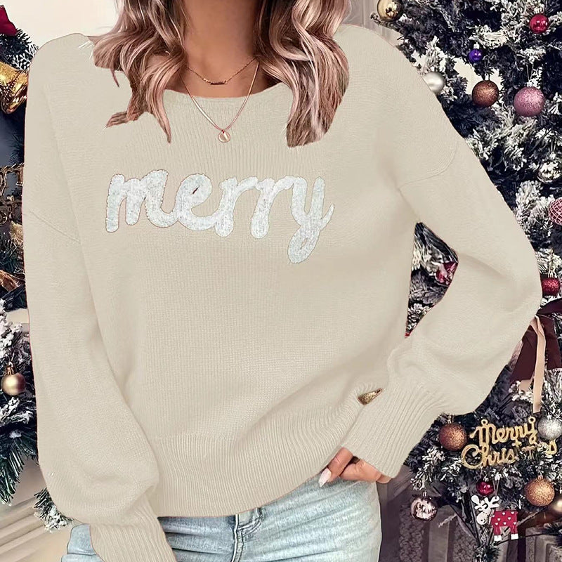 European & American Christmas Round-Neck Long-Sleeve Pullover Sweater