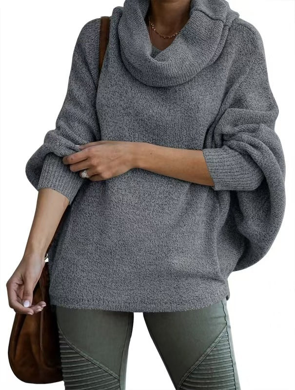 Lantern Sleeve Loose-Fit Casual Sweater