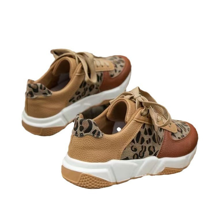 Women's Thick-Soled Camouflage Lace-Up Casual Sneakers