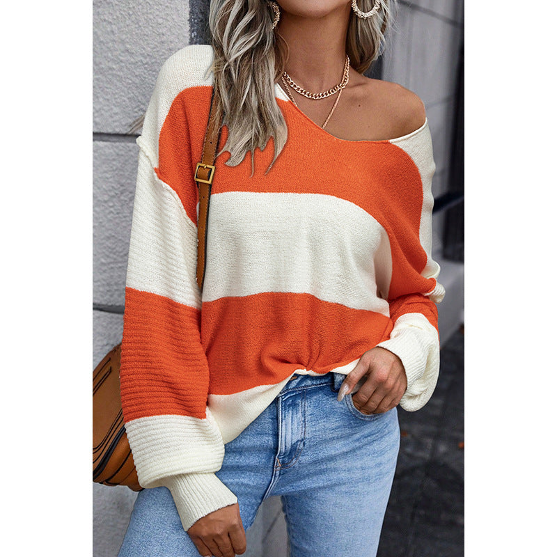 Women's Commuter's All-Matching Drop-Shoulder Knitted Long-Sleeve Top