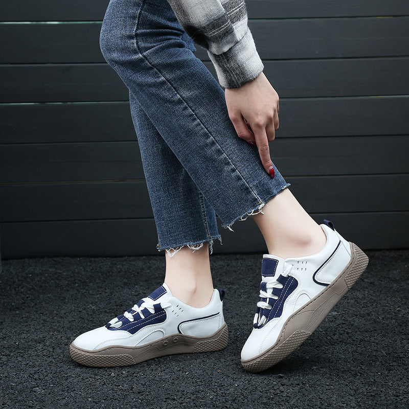 Versatile comfort flat bottom ins lace up sneaker