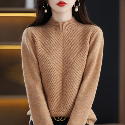 New Autumn and Winter Half Turtleneck Sweater for Women