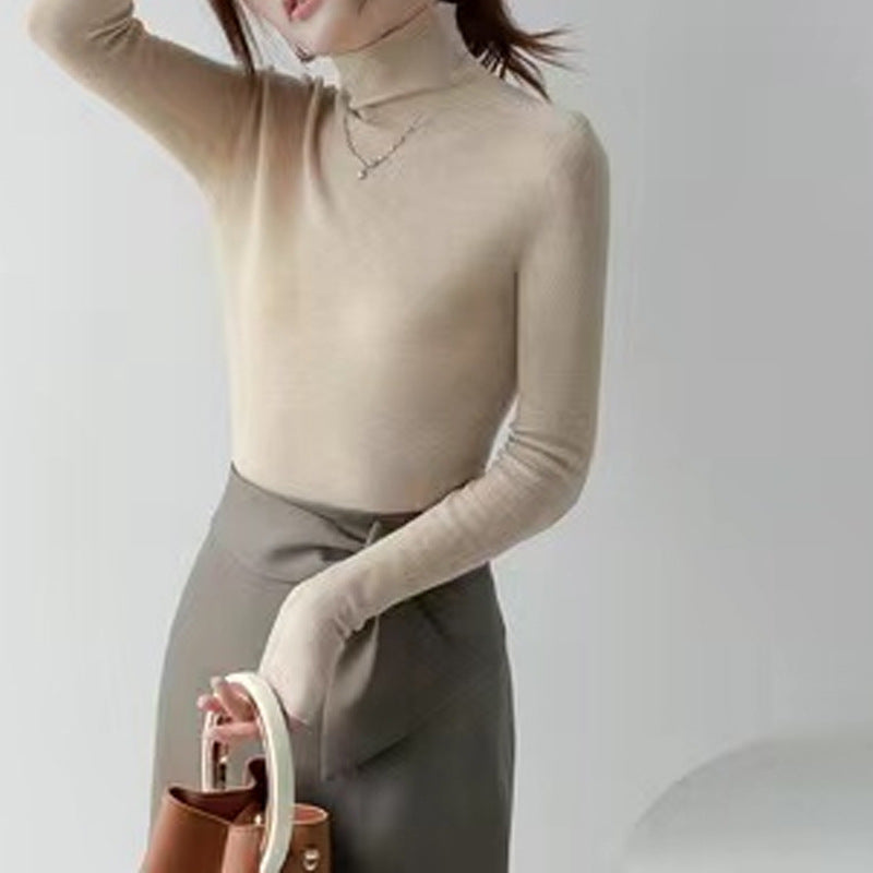 Women's Turtleneck Bottoming Shirt – Fur Lined Sweater Knitted Top