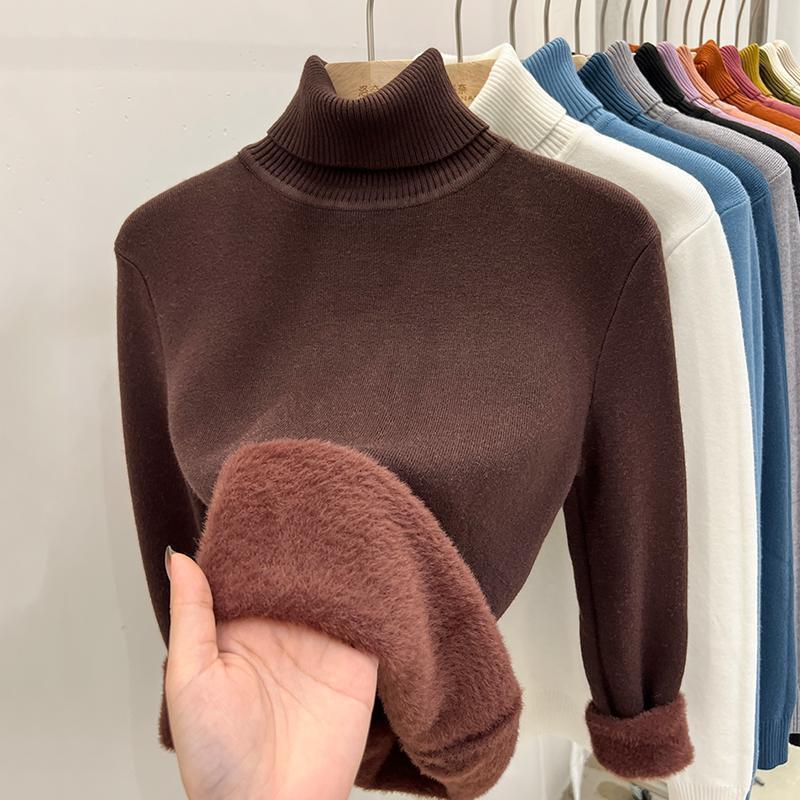 Women's Warm Thickened Long-Sleeve Knitted Innerwear Top