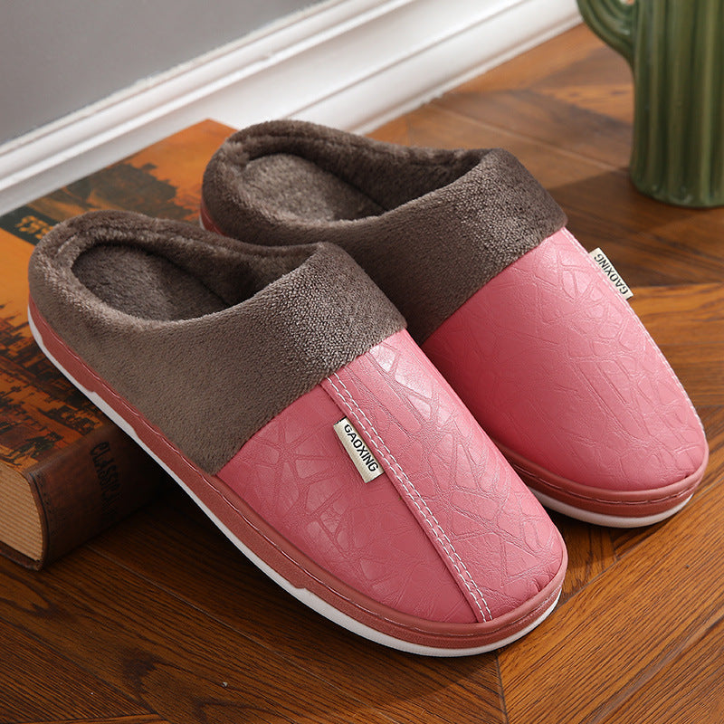 Women's Indoor Waterproof Thick-Soled Cotton Slippers