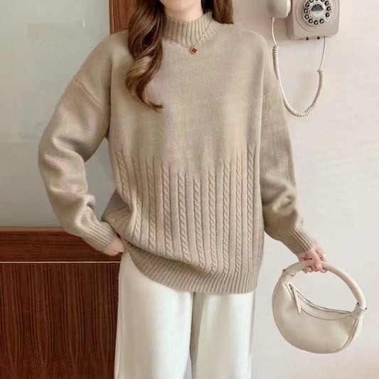 New Autumn and Winter Simple Twist Knit Sweater Layering Shirt