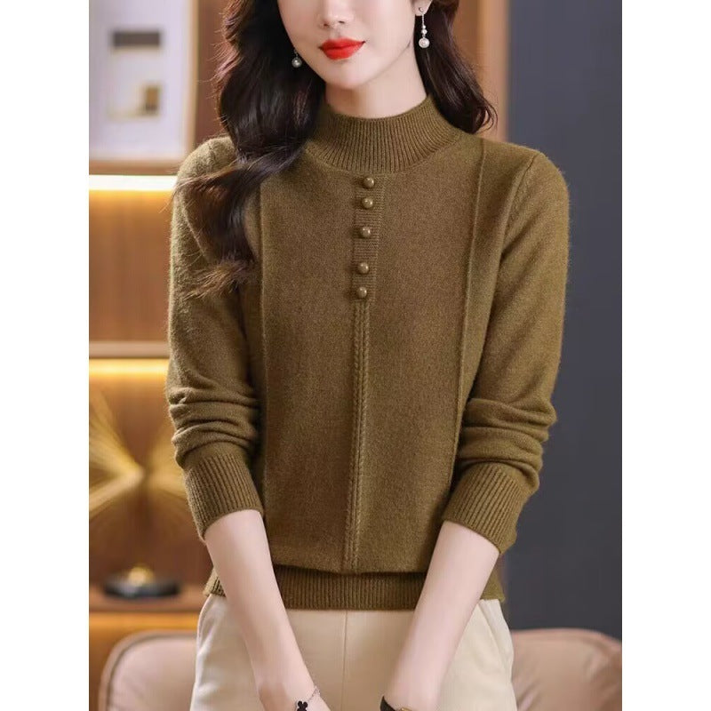 Women's Half Collar Sweater - Winter Inner Wear Top