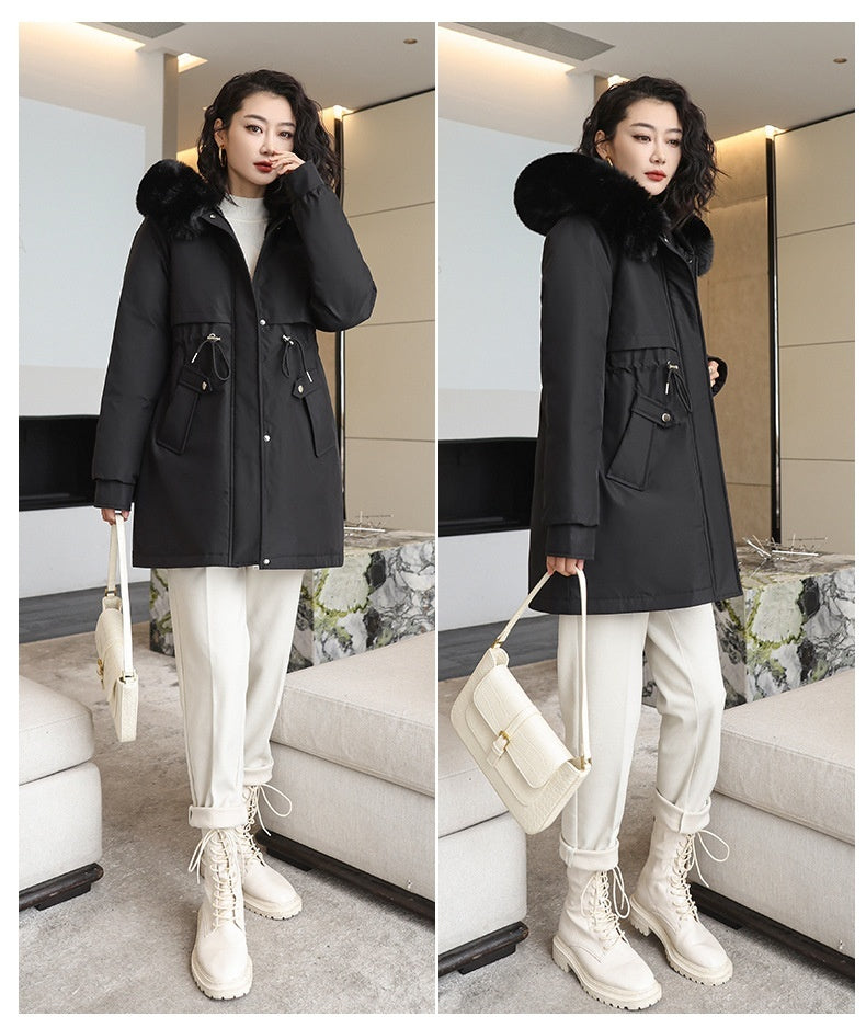 Korean-Style Slim Waist Down Coat