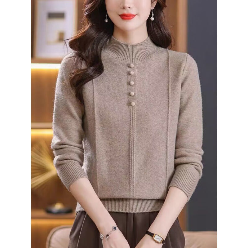 Women's Half Collar Sweater - Winter Inner Wear Top