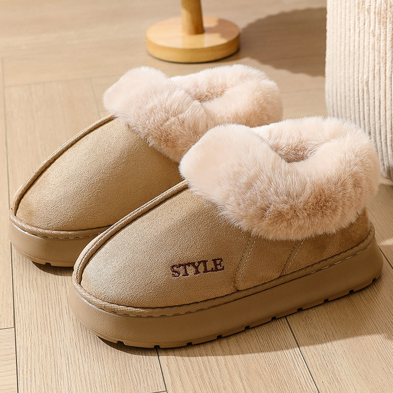 New Suede Cotton Warm Non-Slip Snow Boots Slippers