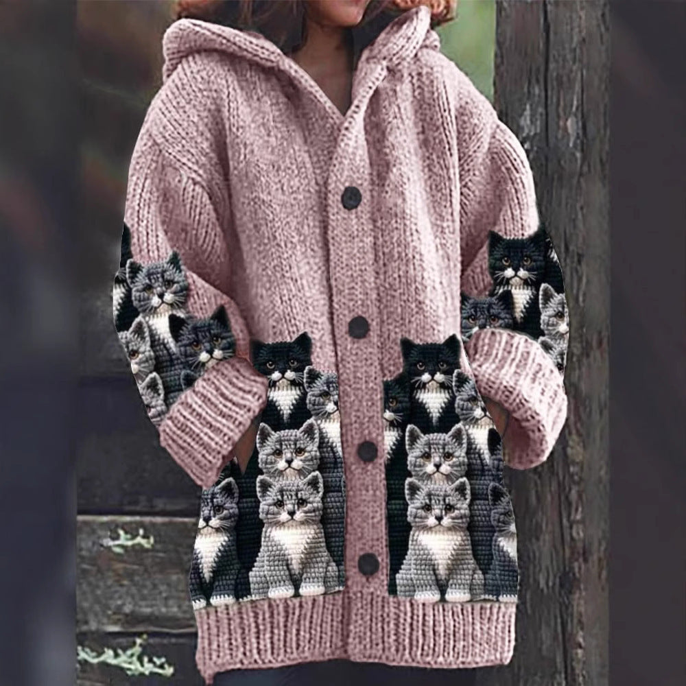 Halloween Animal 3D Printed Hooded Sweater Cloak – Casual and Stylish Design