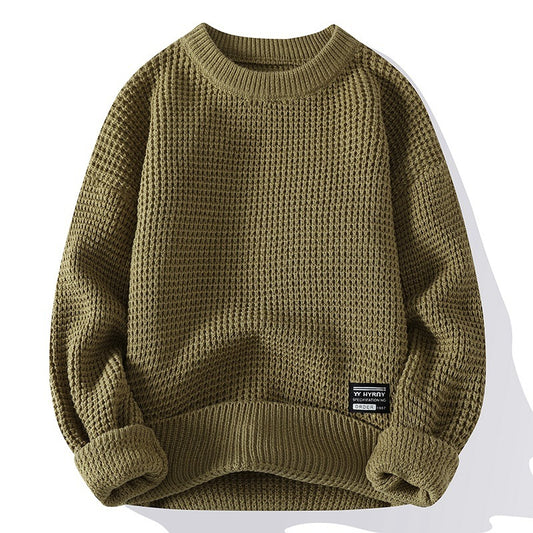 New Round Neck Thick Knit Men's Sweater – Vintage Quality Design