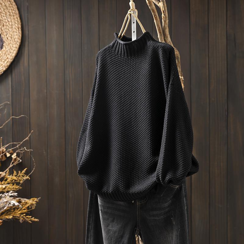 Plus Size Loose Mock Neck Sweater for Women