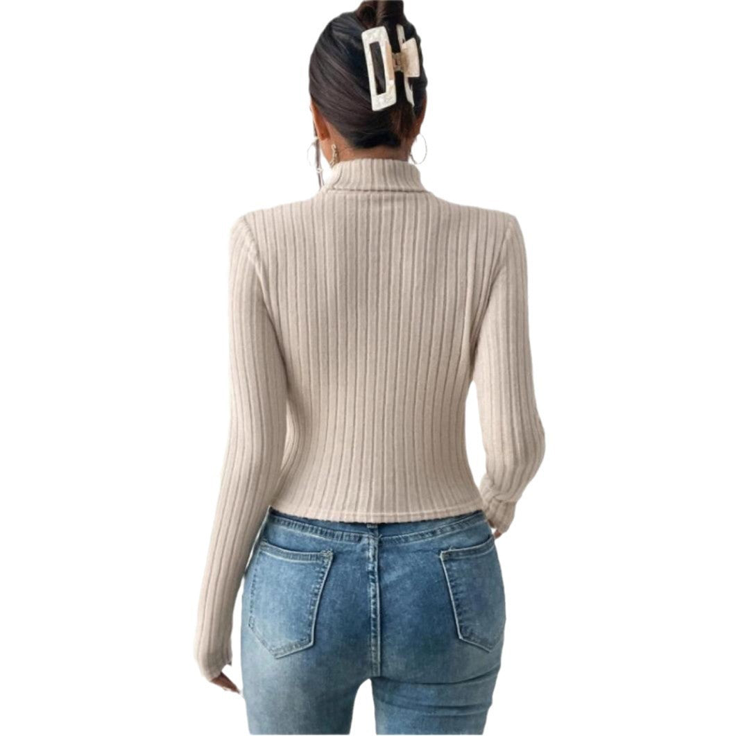 Women's Hollow-Out Turtleneck Layering Shirt