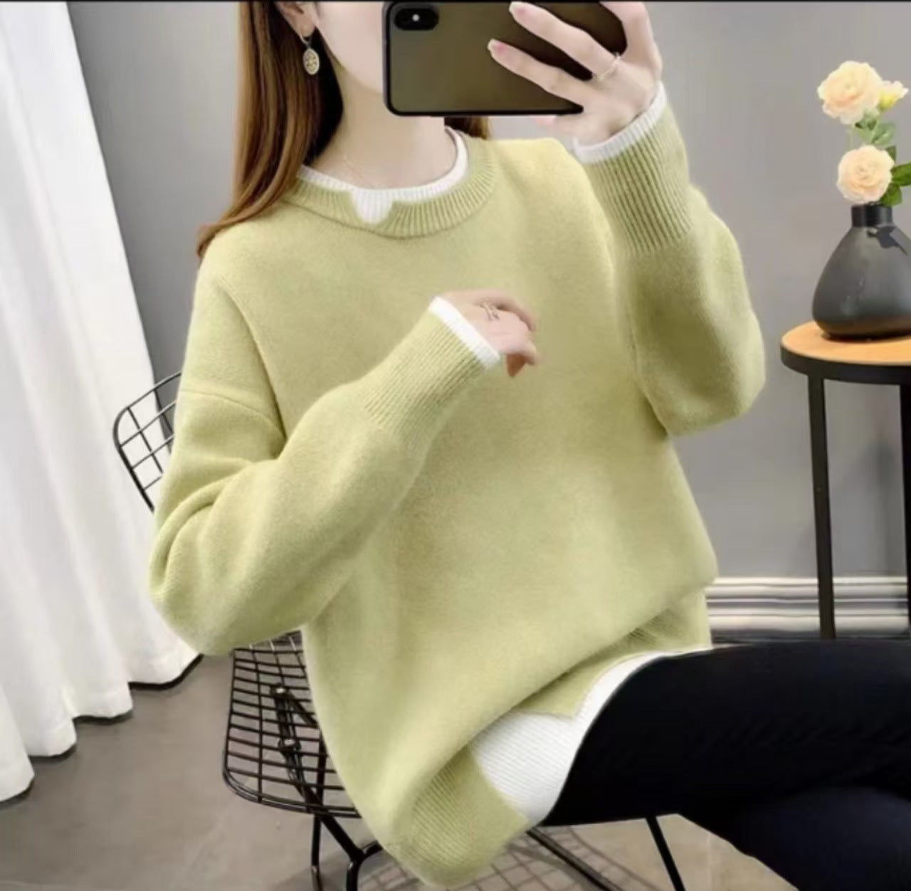 All-Match Loose-Fit Knitted Pullover Top