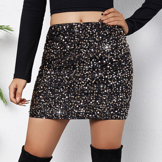 European and American High-Waist Mini Skirt – Hip-Wrapped Design