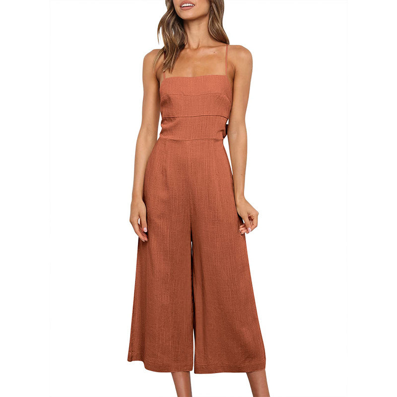 Sling Waist-controlled Lace-up Women's Jumpsuit