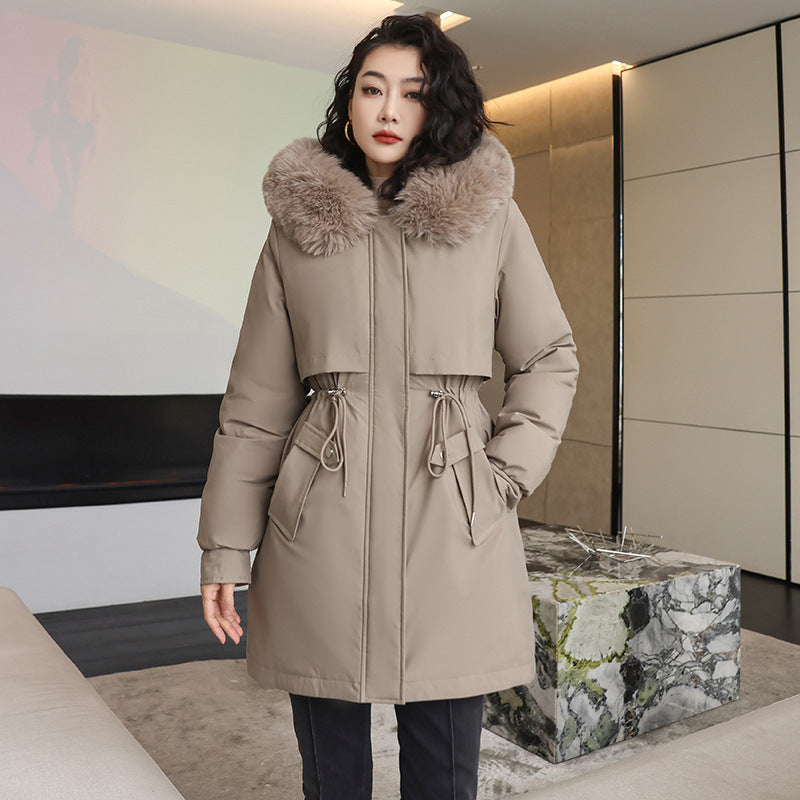 Korean-Style Slim Waist Down Coat