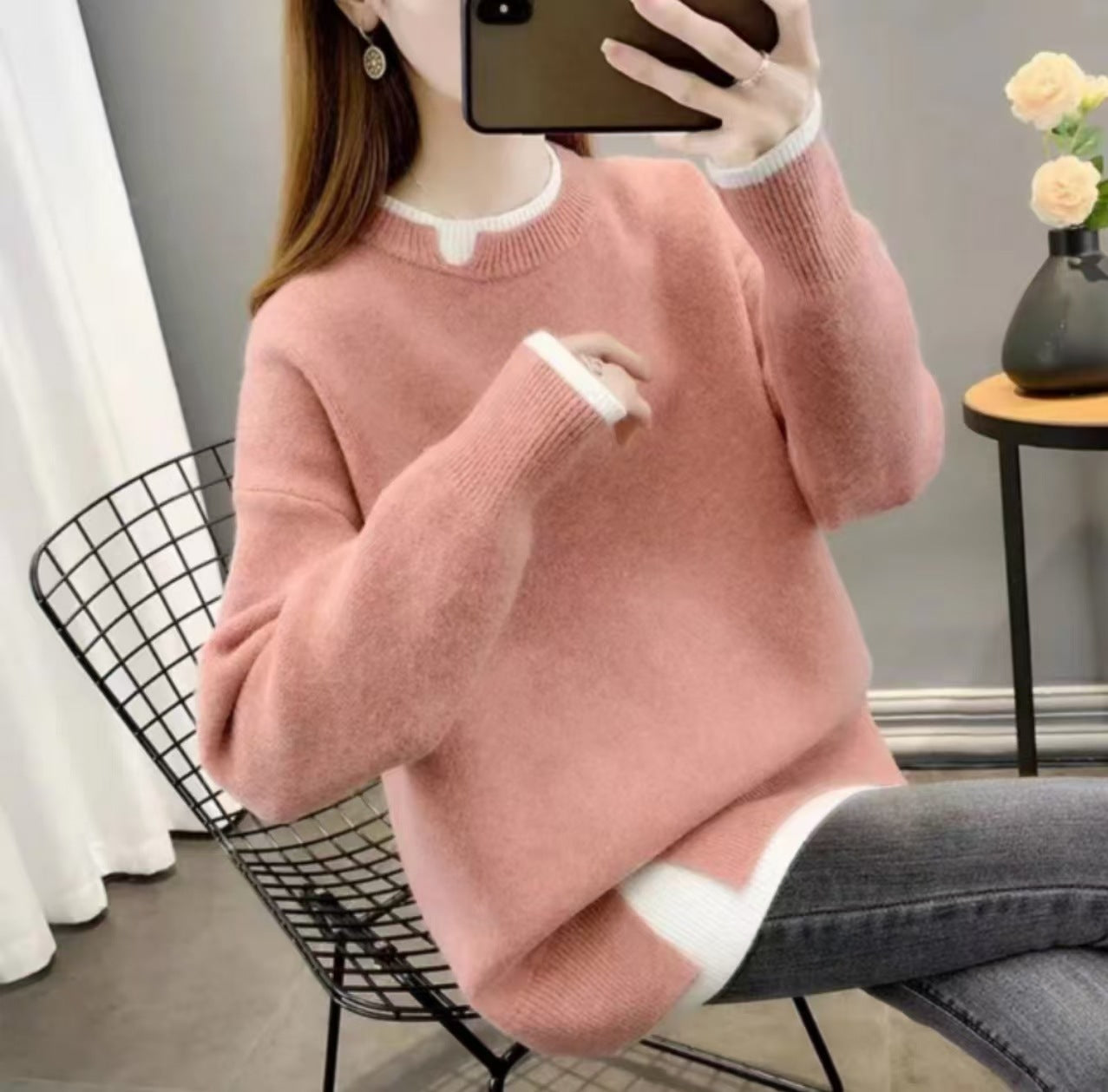 All-Match Loose-Fit Knitted Pullover Top