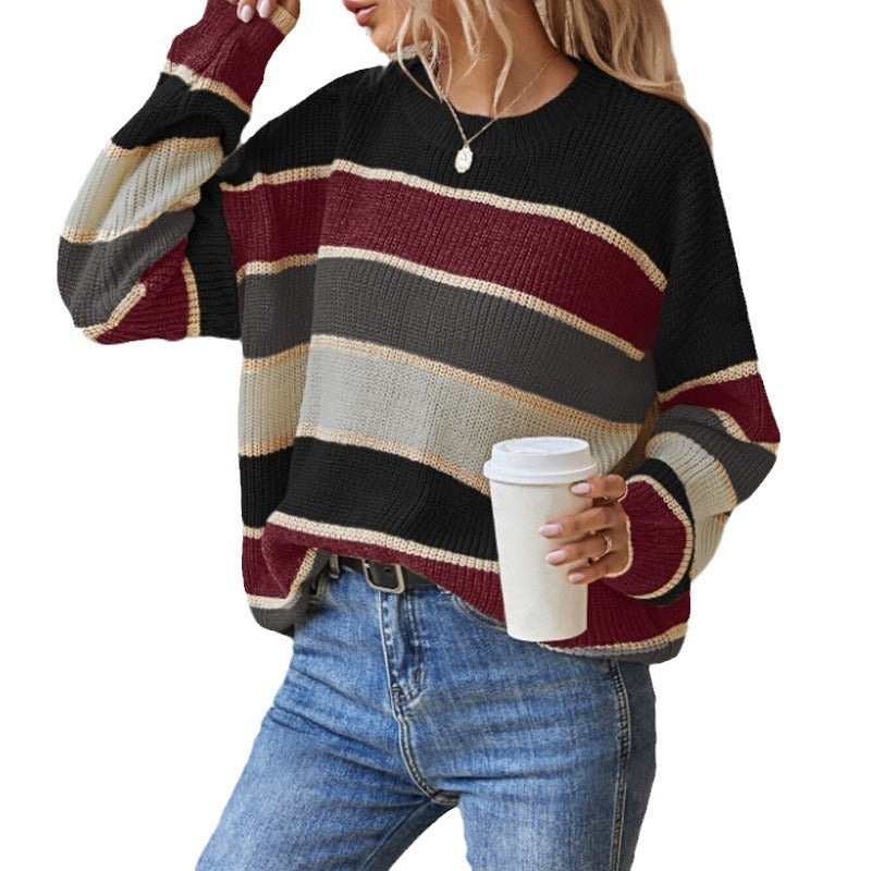 Autumn and Winter Round Neck Sweater Women's Lazy Loose Classic