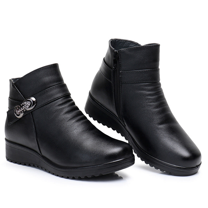 Winter Ankle Boots with Cotton Lining – Flat Design