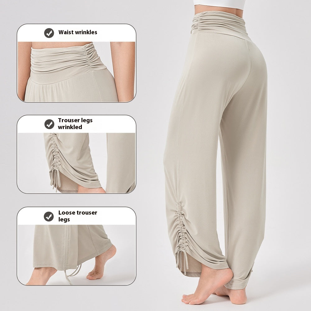 Women's Yoga High-Waist Loose Wide-Leg Pants – Soft, Draping, and Breathable