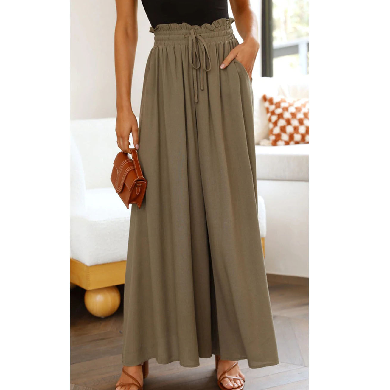 Printed Casual Comfortable Wide-Leg Trousers