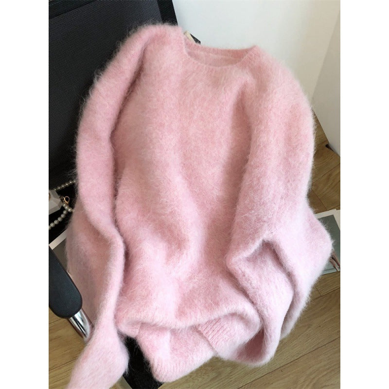 Women's Mink Sweater with Thick Thermal Head Cover