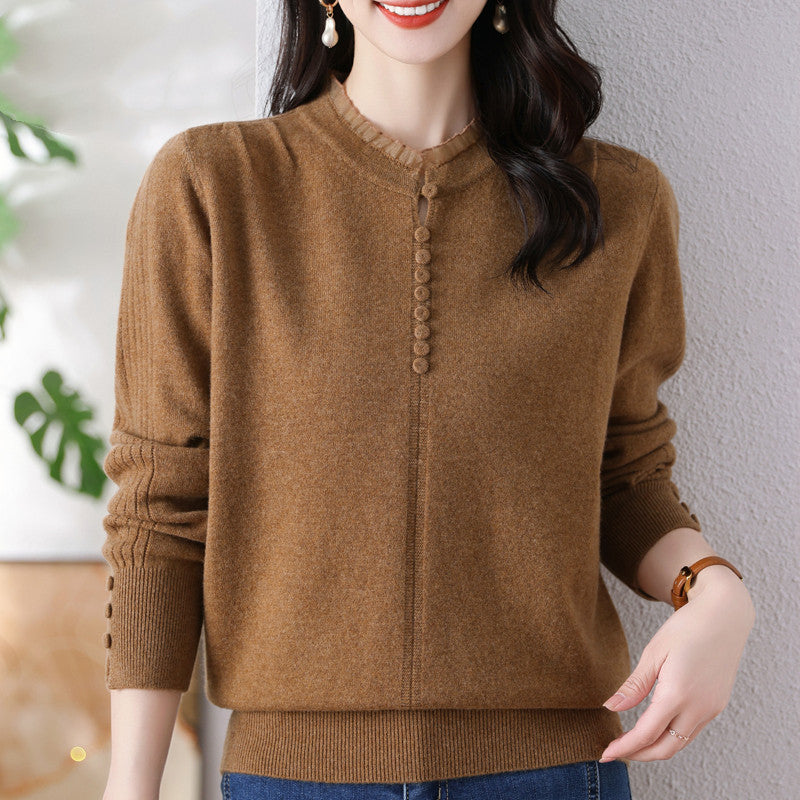 Women's Wool Sweater, Loose Fit for Autumn and Winter