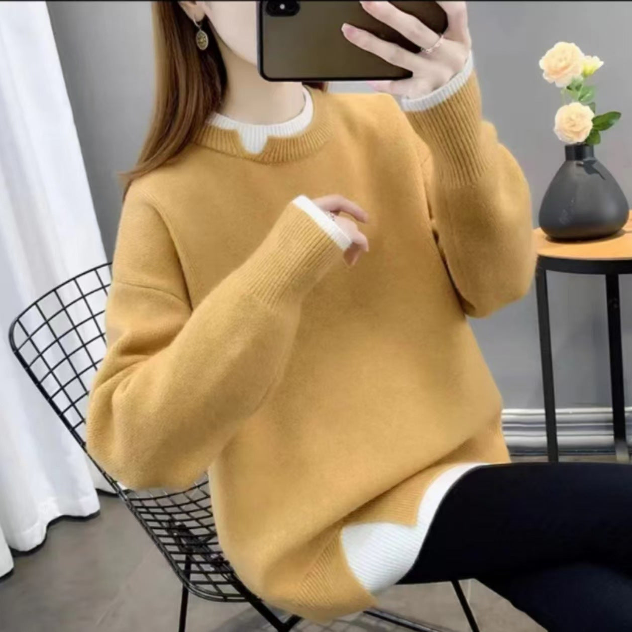 All-Match Loose-Fit Knitted Pullover Top