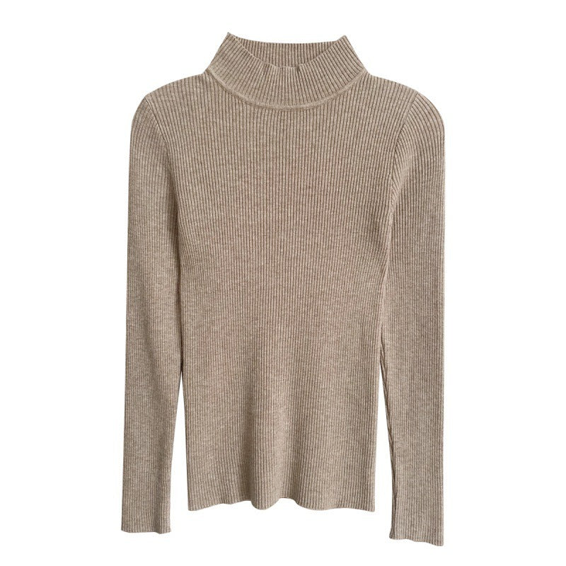 Women's Turtleneck Long-Sleeved Pullover Wool Base Shirt