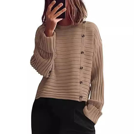 Autumn and Winter Knitted Women's Pullover Cardigan – Cozy and Stylish Knit Outerwear