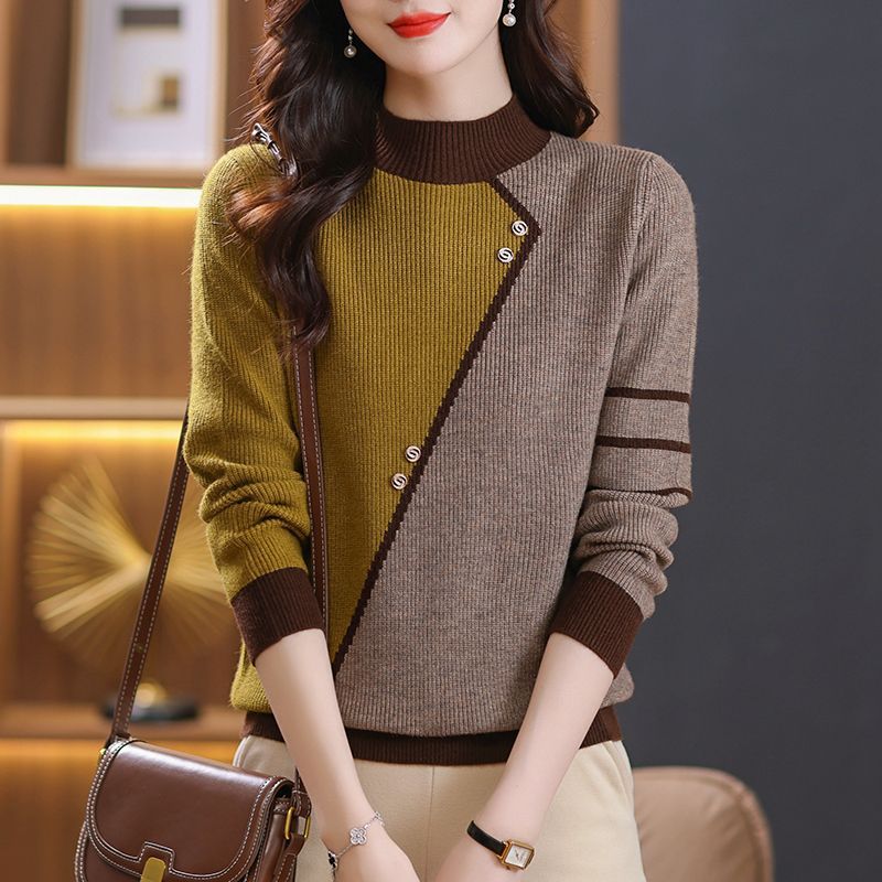 Fashionable All-Match Mock Neck Sweater for Women