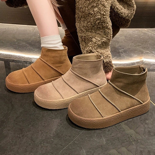 Comfortable Short Boots with Soft Bottom and Back Zipper