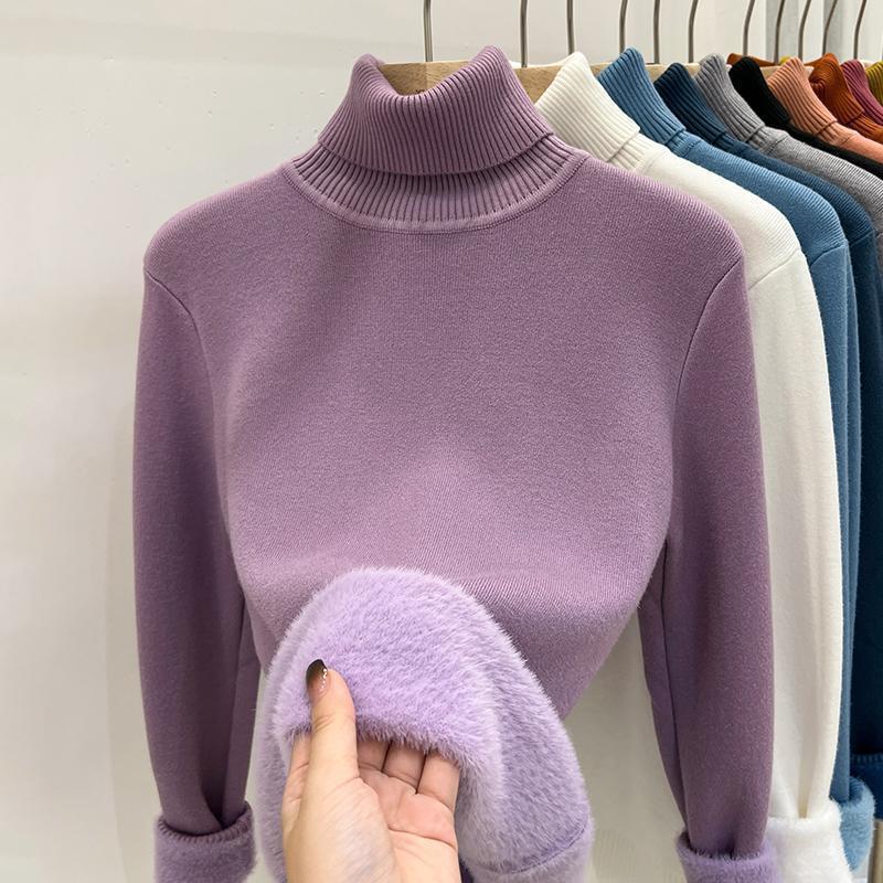 Women's Warm Thickened Long-Sleeve Knitted Innerwear Top