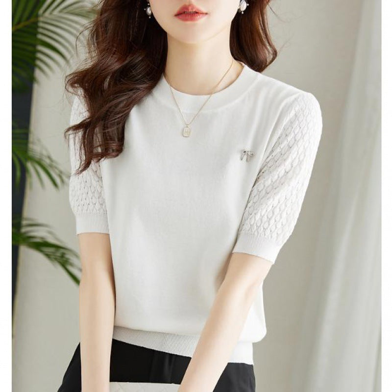 Women's Loose-Fit Thin Short Sleeve Sweater