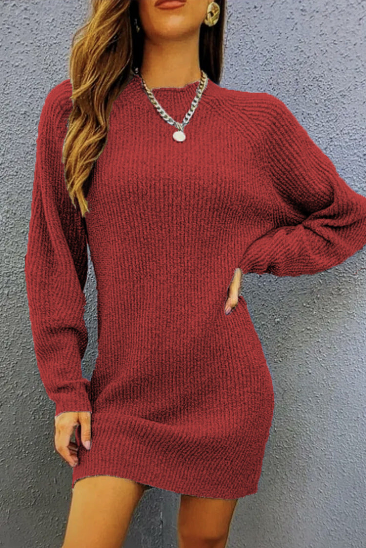 Solid Color Loose-Fit Long Sleeve Pullover Coat Sweater