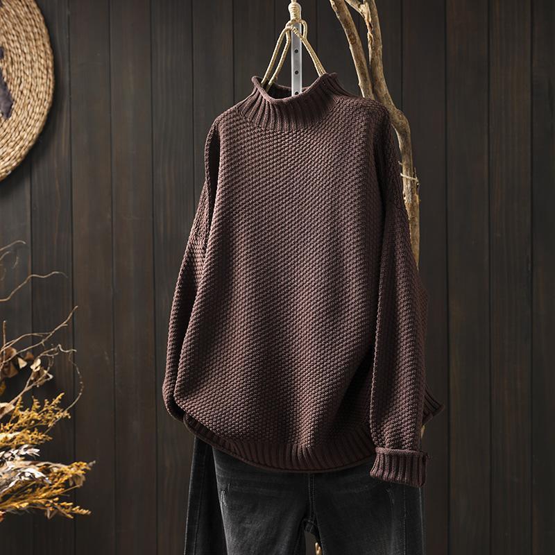 Plus Size Loose Mock Neck Sweater for Women