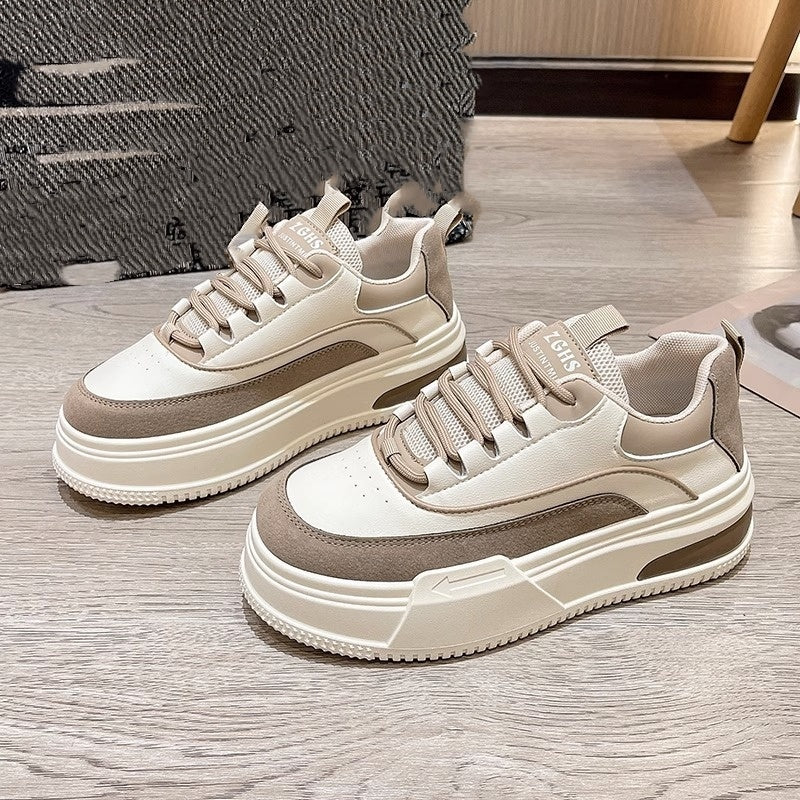 Sports-Inspired Fashion Sneakers with Thick White Platform Sole